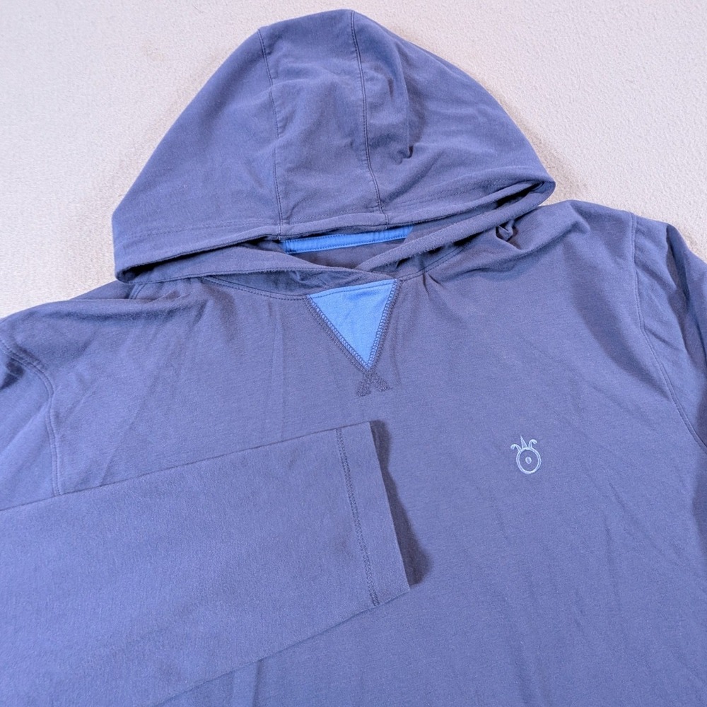 B. Draddy Hoodie Mens Size Medium Long Sleeve Blue Pima Cotton Stretch